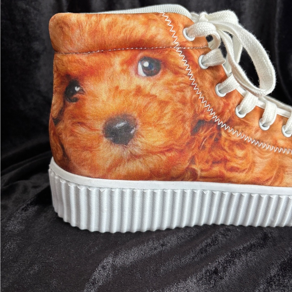 Custom Golden Doodle Dog Hightop Sneakers Unisex Sz 38/Womens 7.5/Mens 5.5 NWOT - Picture 3 of 10